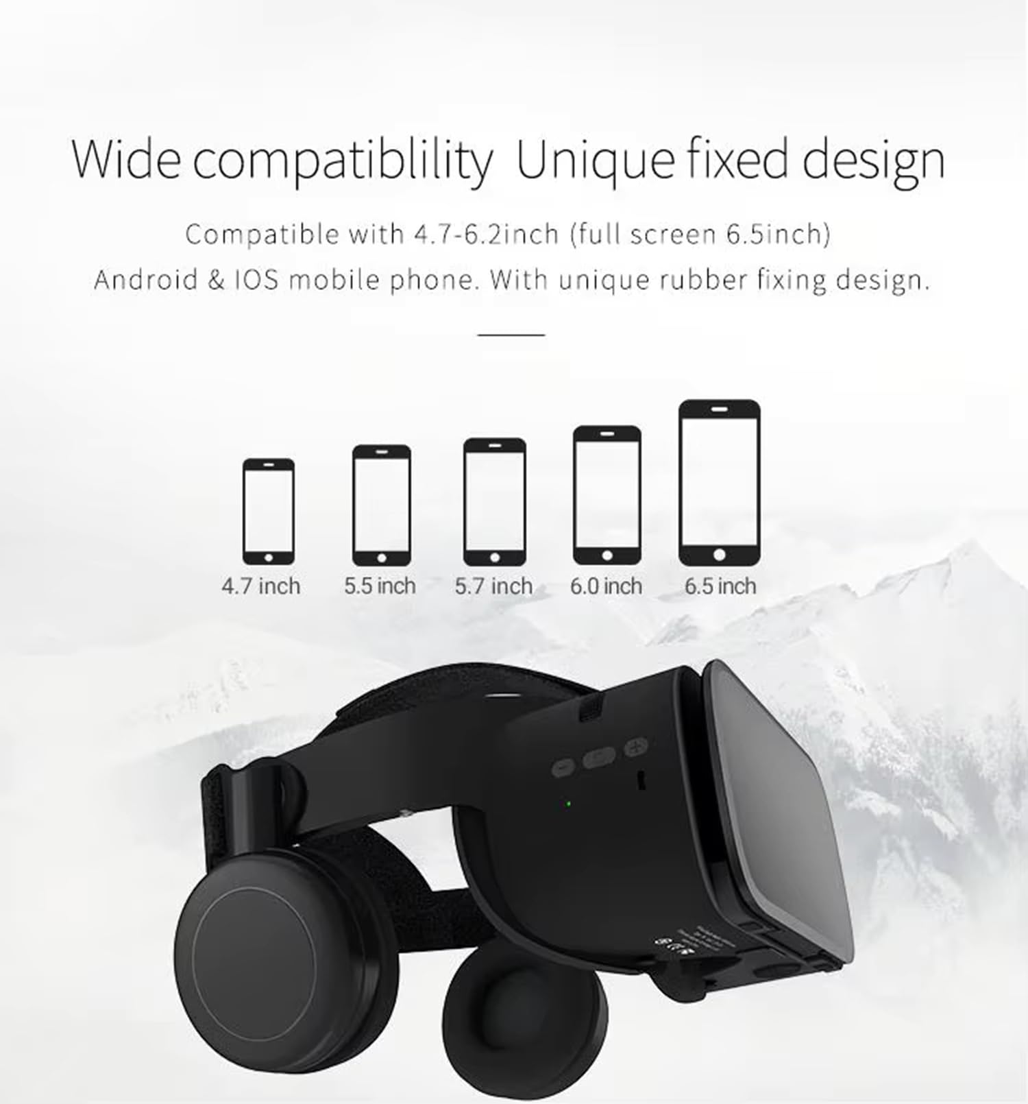 VR-Headset, 3D-Virtual-Reality-Brille, Handy-VR-Brille, 3D-VR-Viewer für iPhone 17, 16, 15, 14, 13, 12, 11 Pro, für Samsung Galaxy S24, S23, S22, S21, S20, für Erwachsene und Kinder, zum Spielen von