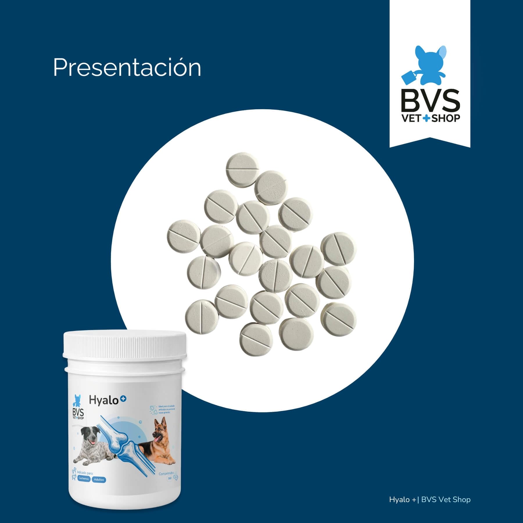 BVS Vet Shop | Hyalo Plus para Perros | Fortalece el Tejido cartilaginoso y Mejora la Movilidad de tu Mascota | 480 Comprimidos