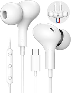 COOYA USB C Headphone Magnetic Wired Earbuds for iPhone 15 Plus Moto Razr 40 Ultra/Edge+ 2023 DAC HiFi Stereo in-Ear Earphone for iPad Pro Samsung S23 Ultra Flip5 S22 S21 A54 A53 Pixel 6 7 Oneplus 11