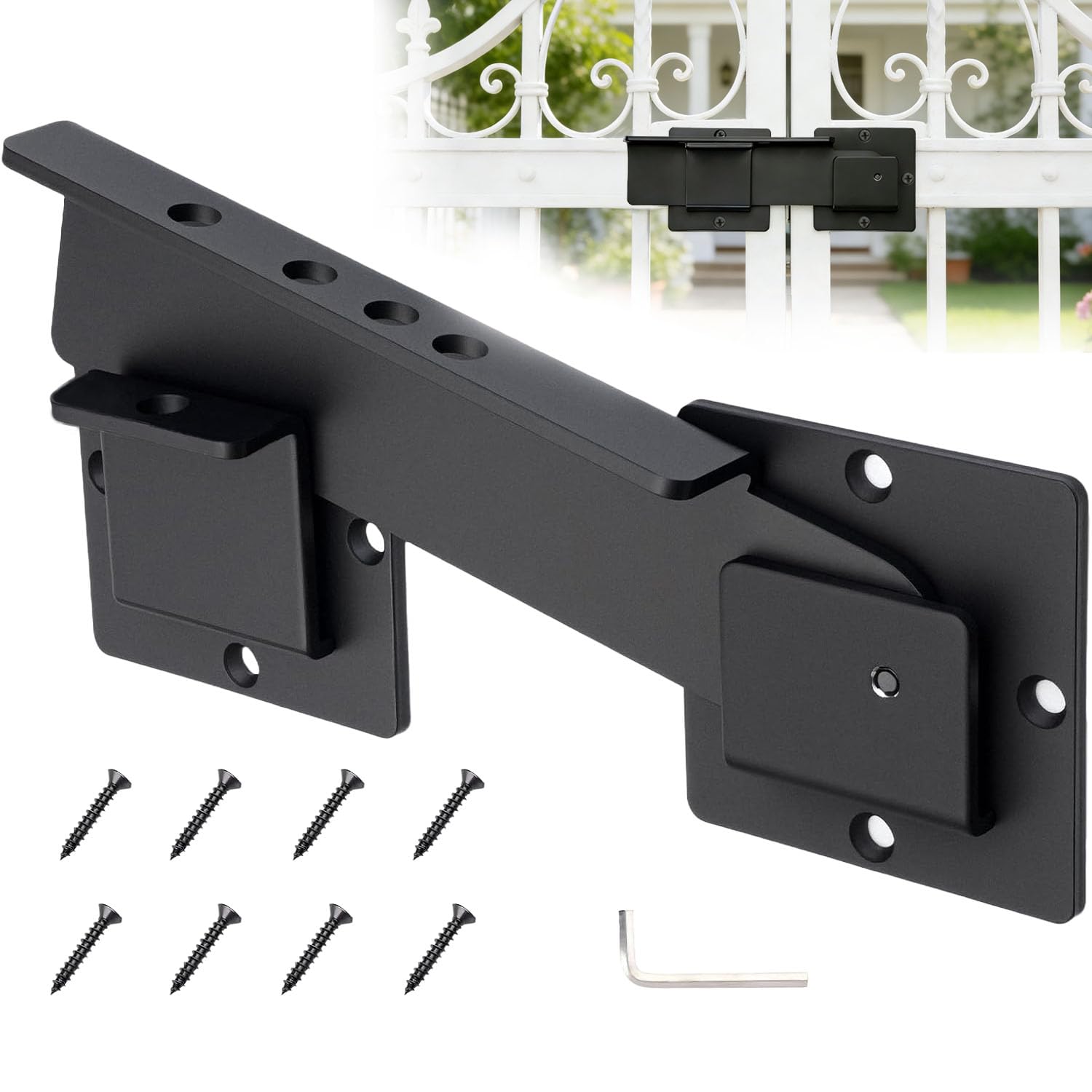 Loquet de porte à rabat en acier au carbone de 22,9 cm pour garage et abri