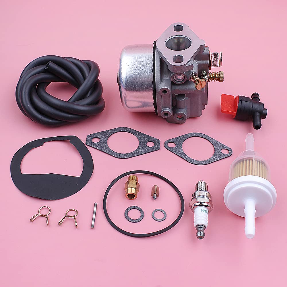 PEGGYLIN Kit de reparación de Juntas de carburador Compatible con K90 K91 K141 K160 K161 K181, Manguera de Filtro de Combustible, válvula de Cierre, Pieza de Repuesto for cortacésped