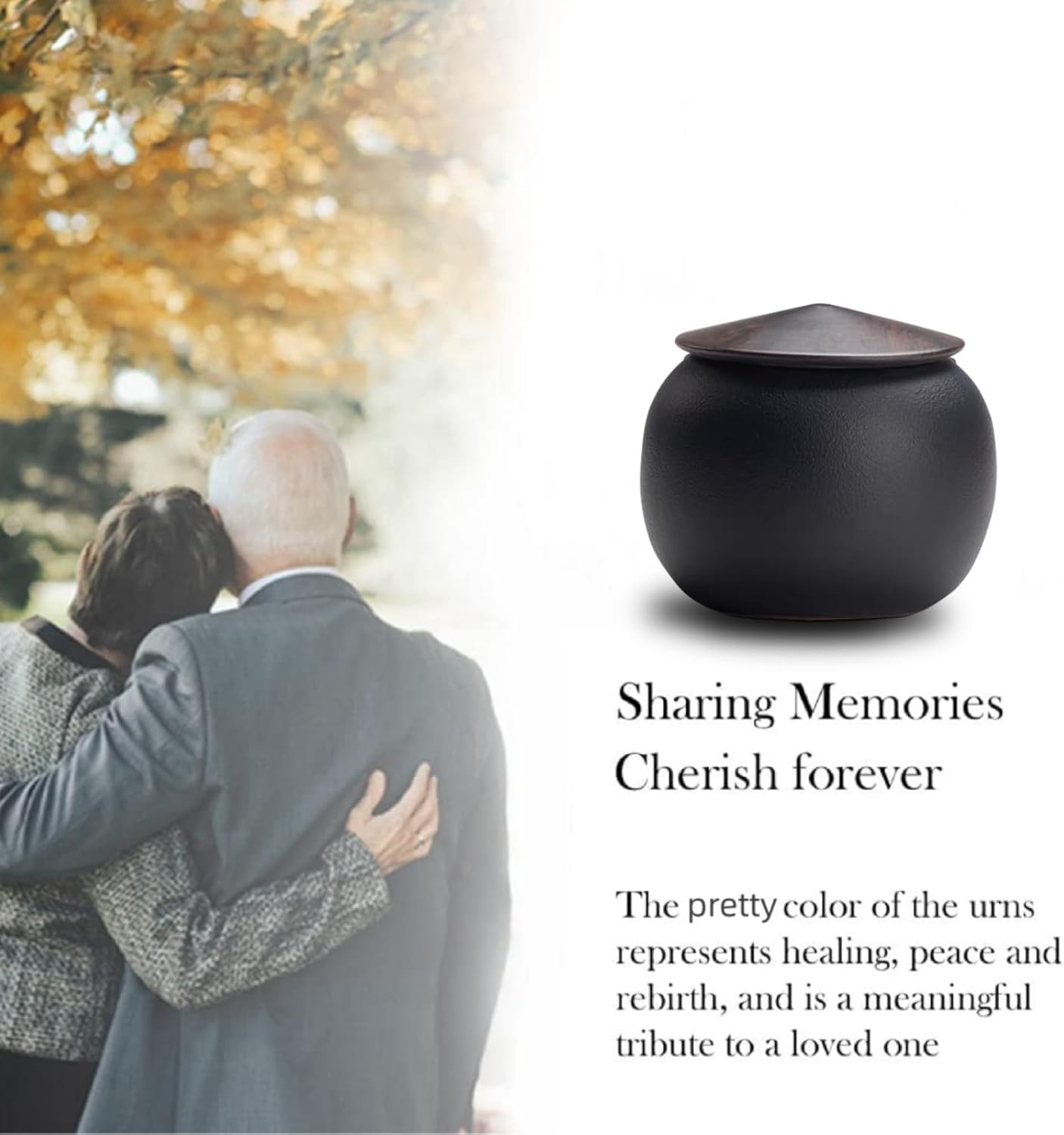 Black Small Urn Ashes Keepsake - 2.5 inches Ceramics Sharing Decorative Urn, Capacity 8 Cubic inches Funeral Memorial urn for Human, Pets - Qnty 1 - Image 6