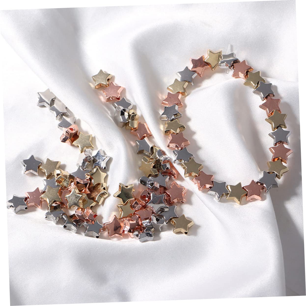 Angoily 5 Set Perline Forma Stella Ccb Per Bigiotteria Diy Distanziatori Per Collane E Bracciali Leggere E Resistenti Per Creazioni Artigianali 300 Pezzi*5