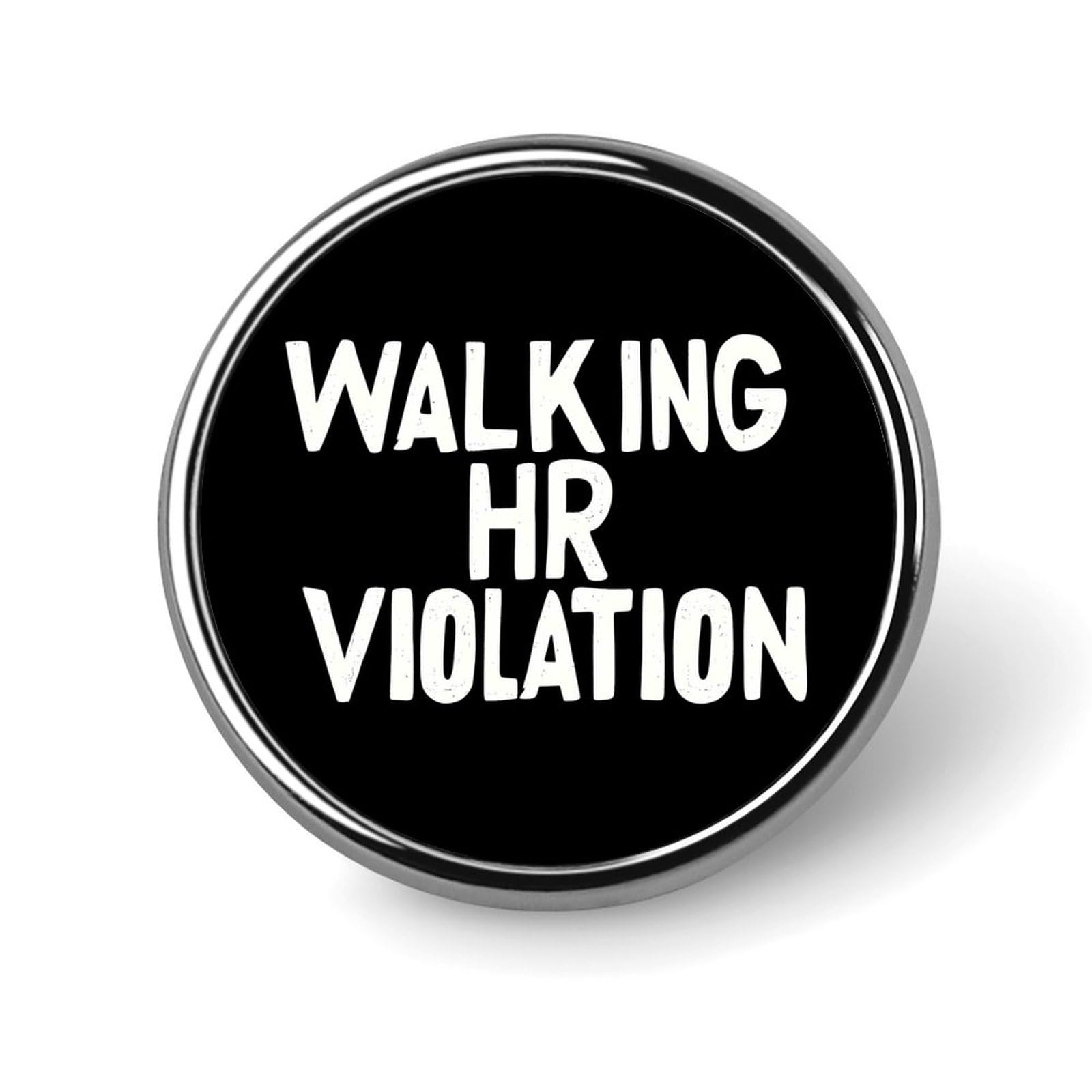 Walking HR Violation Round Brooch Pins Elegant Buttons Badges No Sew Lapel for Shawl Coat Unisex Accessories