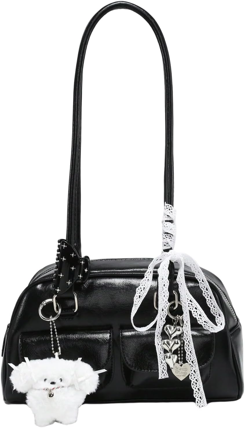 GORGLITTER Women's Y2k Bow Coquette Purse Kawaii Shoulder Bag Cute Aesthetic Japanese Bag