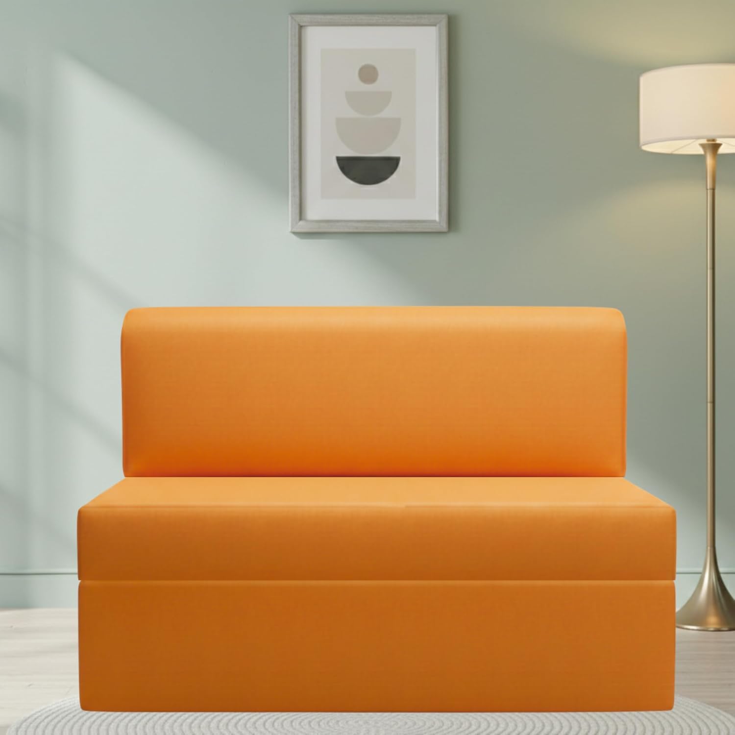 Starlon 2 Seater Sofa Cum Bed | Foldable Sofa Cum Bed | Vegan Leather (Rexine) Fabric | Tan, 4X6 Ft-image-39