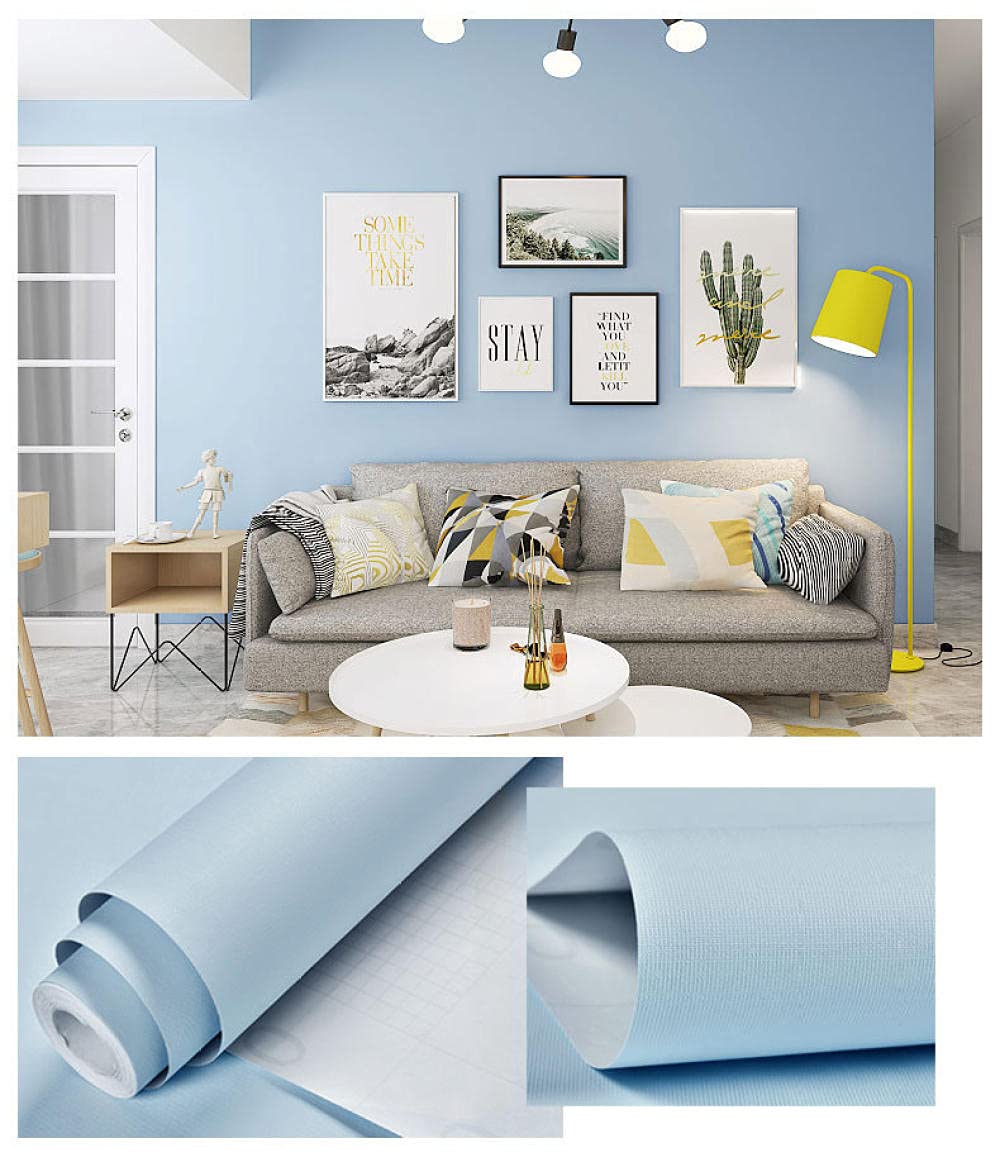 Pellicola autoadesiva in vinile blu per decorare mobili, carta da parati rimovibile opaca, lavabile, per piano di lavoro, armadio, bagno, spessore 50 x 354 cm