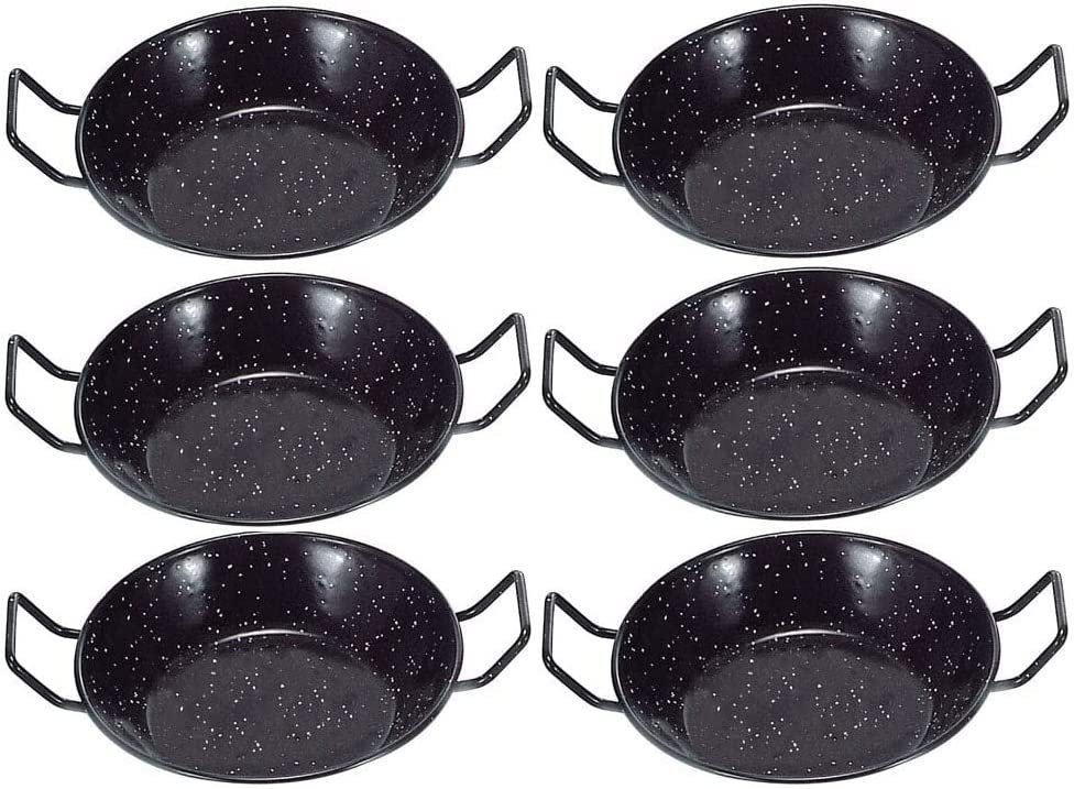 (Pack 6 Sartenes) / Paella 14cm honda/Sartén Honda Con Asas/Sartén de Cocina mini/Sartén Acero Inox Cocina