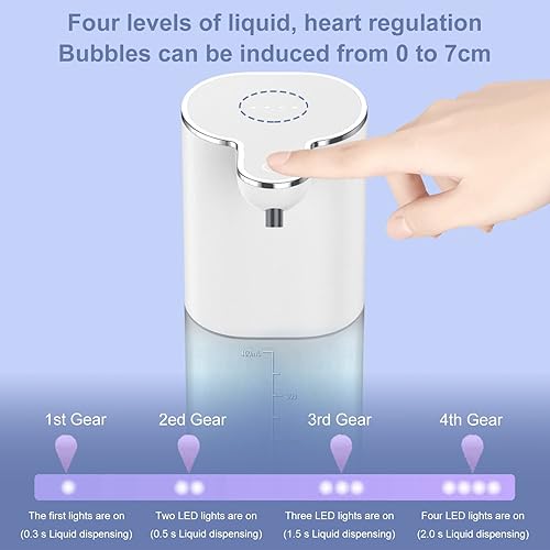 Miniatura 4 de ZTGD Dispensador automático de jabón líquido, dispensador de jabón de 13.5 oz13.5 fl oz, dispensador de jabón con sensor infrarrojo, dispensador