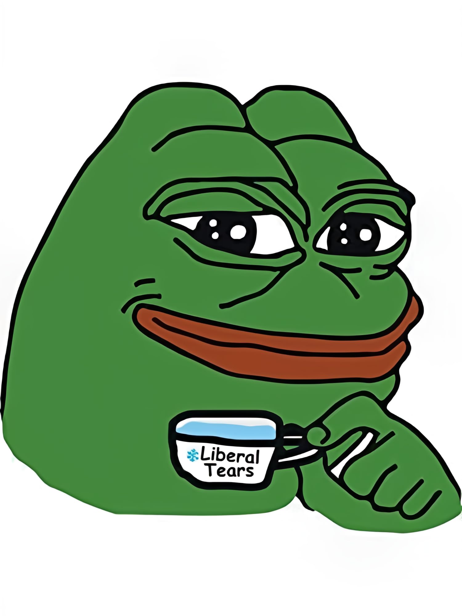 Generic (3 Pack) 5"" Pepe The Frog Memes Drinking Liberal tears Cup and Smile on Green Kekistan Sticker - Sticker Graphic - Waterproof - Fade Resistant Die Cut