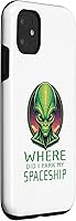 Vista 9 de iPhone 13 Pro Alien Head Art Where I Park Spaceship Area 51 Ufo Aliens Case