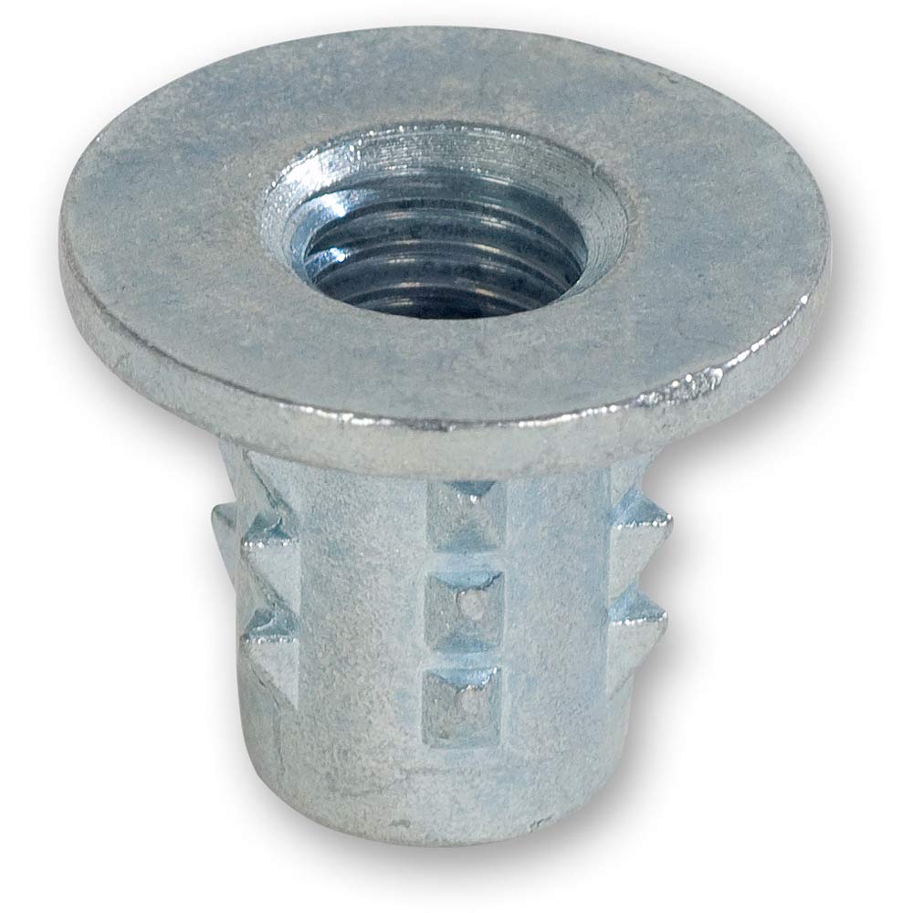 Groz Axminster Threaded Metal Inserts For Wood - M8 (Pkt 10)