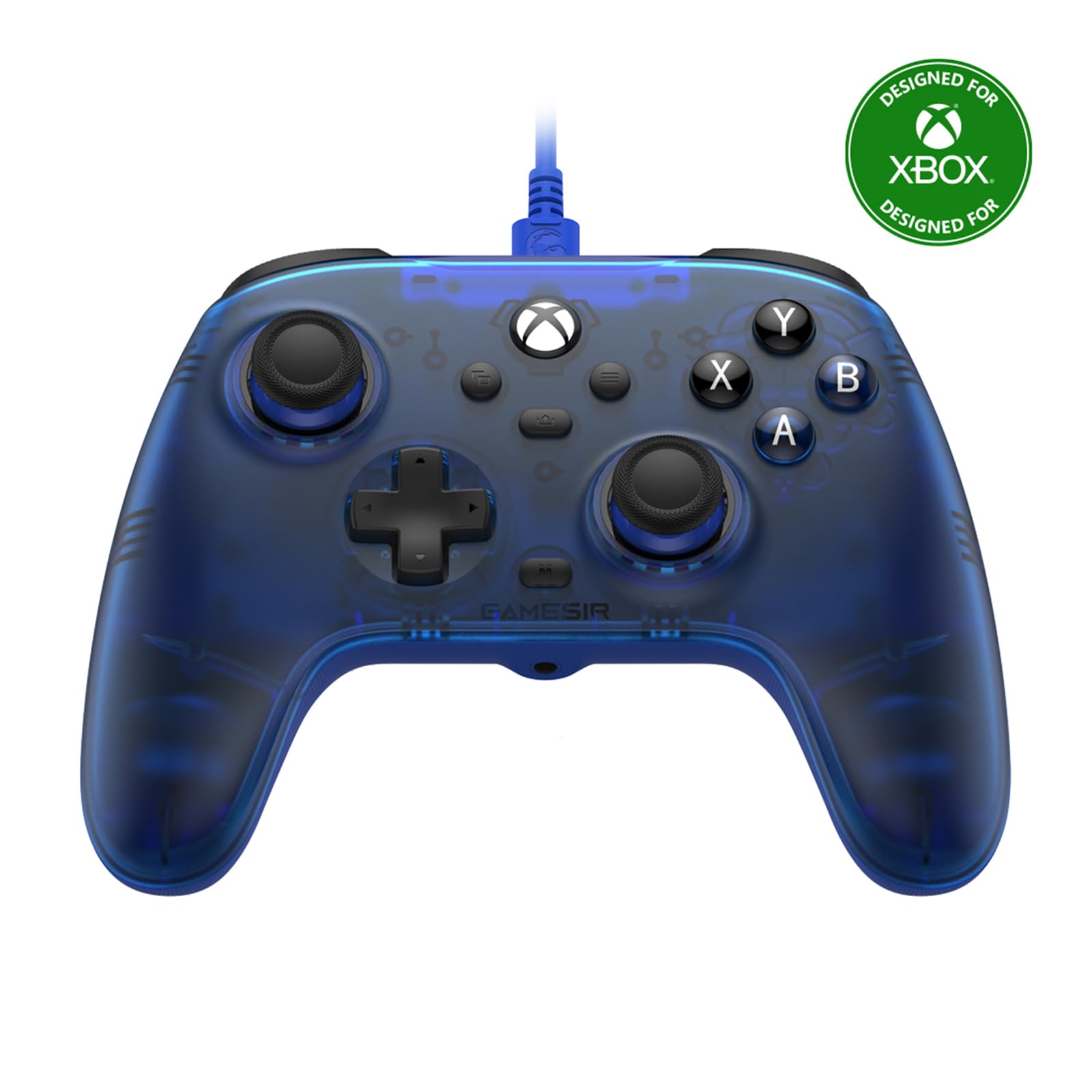GameSir T7 Controller Xbox cablato con joystick e trigger effetto Hall, Gamepad Plug & Play per Xbox Series X|S, Xbox One, Windows, Steam (blu)