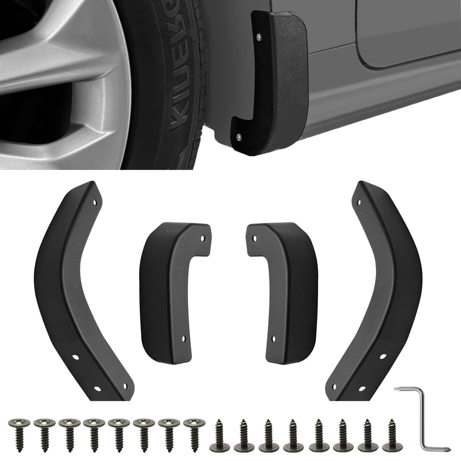 Coldairsoap Mud Flap Delete for 2019-2025 Chevy Silverado 1500-13002 Mud Guards Compatible with Chevrolet Silverado 1500 Accessories Front & Rear