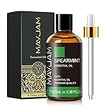 Spearmint Essential Oil, MAYJAM Pure Essential Oils for Diffusers, 3.38FL.OZ/100ML Large Volume Spearmint Oil for Facial Hair with Premium Glass Dropper