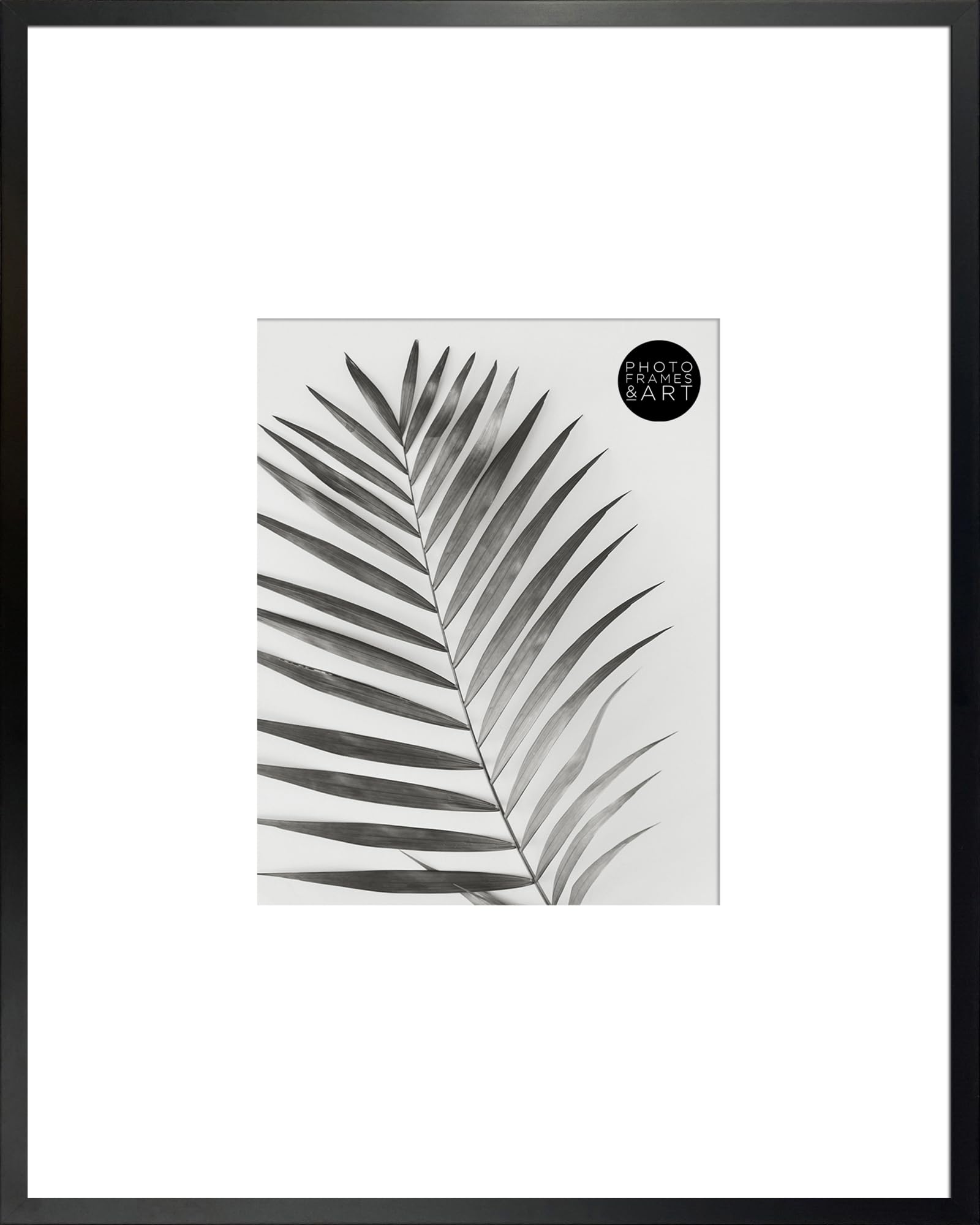pf+a REAL GLASS Large Frame For 10x8 Photo - Real Wood 20x16 For 10x8inch Black Picture Frame / 10x8 Frame With Mount
