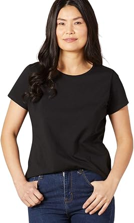 Fair Indigo Womens Organic Pima Cotton Relaxed Short Sleeve Crew Neck T-Shirt