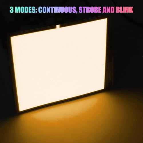 Miniatura 2 de Panel de luz electroluminiscente (EL) para bricolaje, lámpara de papel cortable para decoración navideña/cosplay/advertencia, amarillo (3.9 in x 3.9