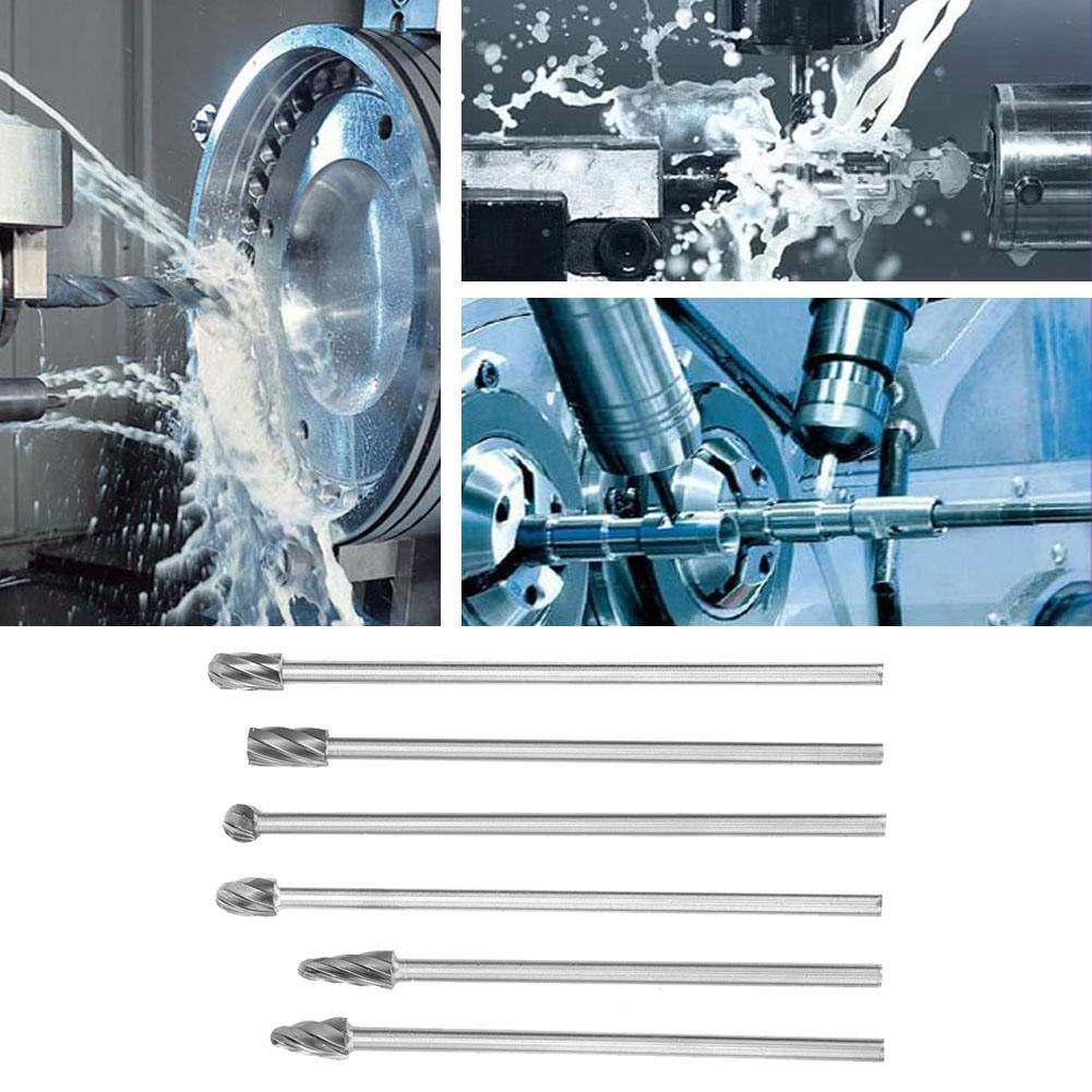 6 piezas 6 mm 1/4 de vástago de aluminio extralargas 150 mm fresas aleación de metal duro