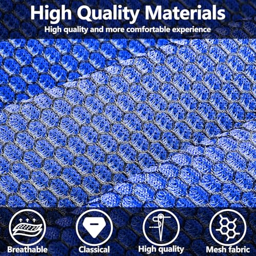 Image of HChengkikz Front Car Seat Covers, Air Mesh, Breathable (Black + Blue)