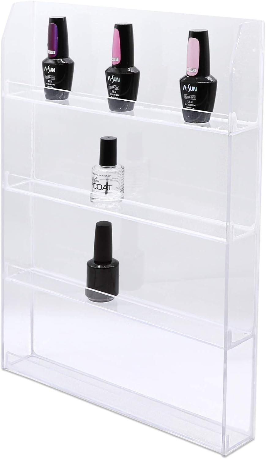 Amazon.com: FUJI 4 Row Clear Acrylic Nail Polish Wall Rack Display ...