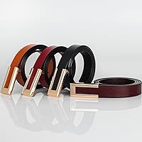 Vista 421 de Cinturón de cuero clásico con hebilla de metal para mujer con vestido de jeans Aah-negro-clásico