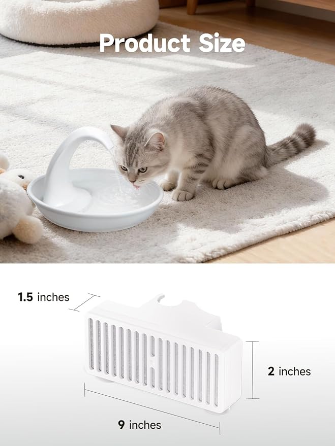 Pack de 6 Filtros para Fuente de Agua para Gatos, CoctyZai FT-T6 miniatura 2