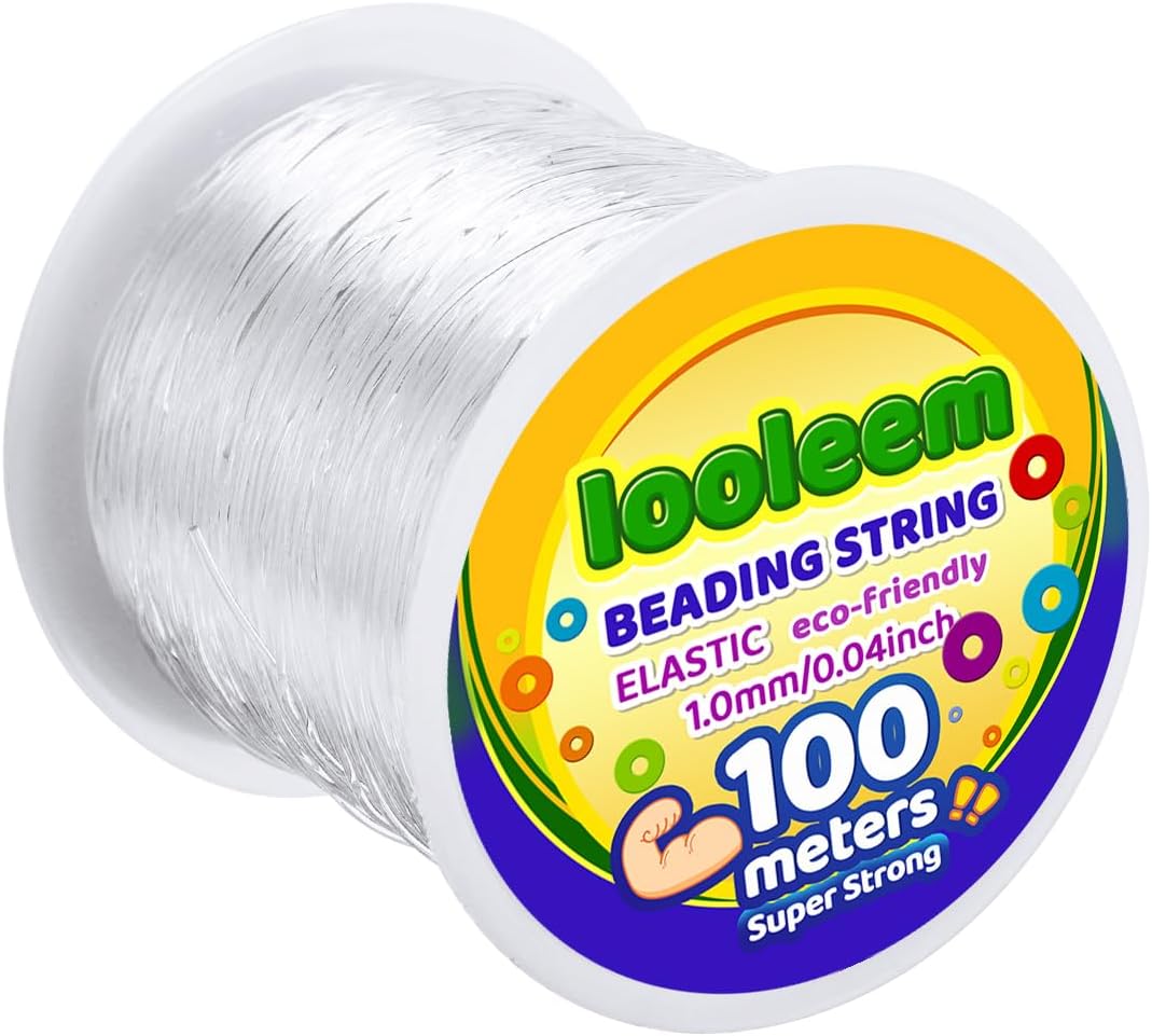 IOOLEEM 1mm Elastic Beading Cord, Stretch Beading String