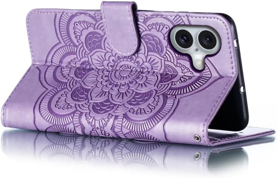 for iPhone 16 Case Wallet with Card Holder Kickstand Magnetic Soft Leather Flip Fold Cover for iPhone 16 (Purple, iPhone 16) - Image 2