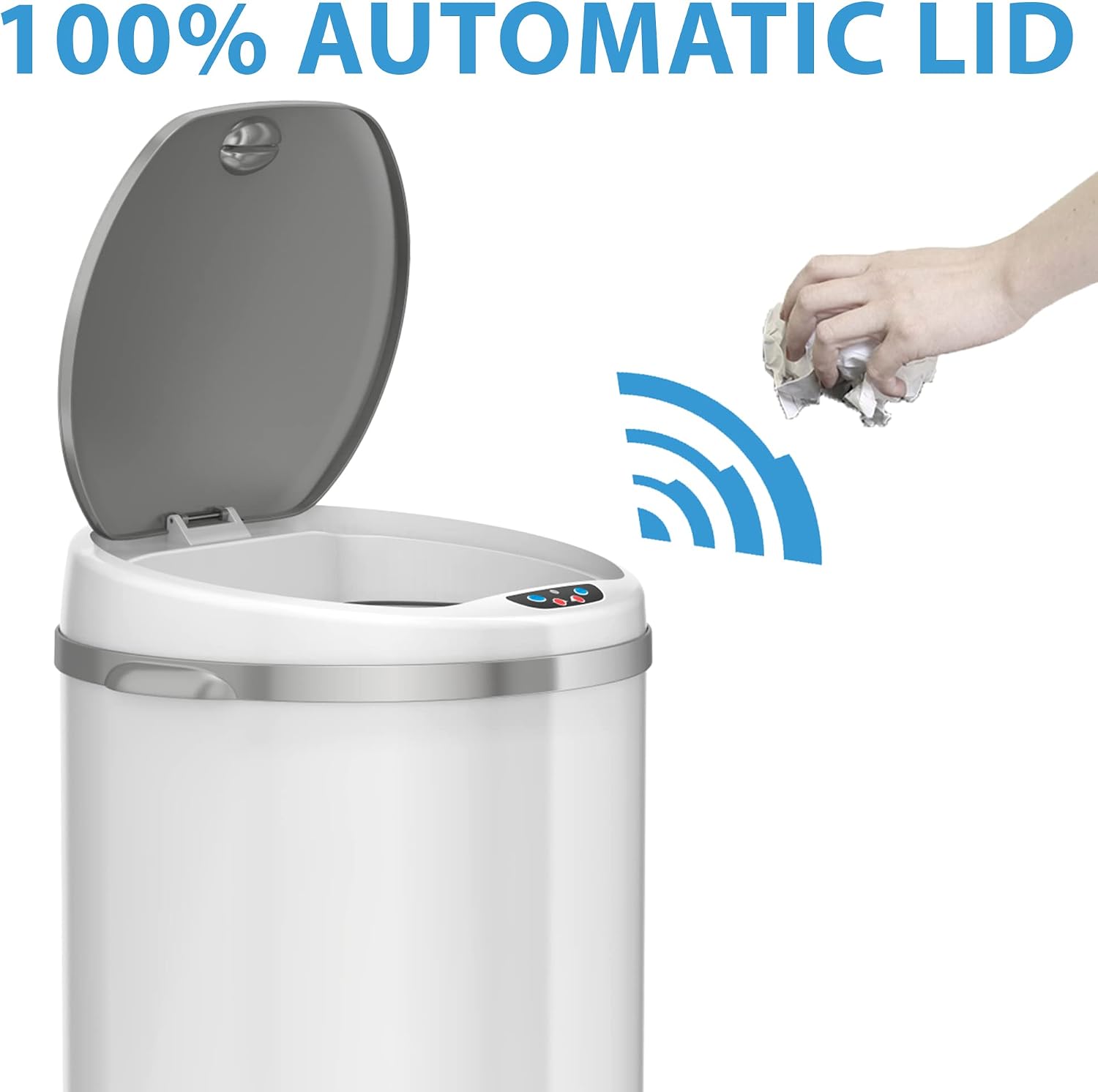 Bеѕt Cуbеr Mоndау 🔥 iTouchless 13 Gallon Touchless Sensor Trash Can with Odor Filter System, Round Steel Garbage Bin, Perfect for Home, Kitchen, Office, Alpine White Suреr Dеаl Prоduсt iTouchless 13 Gallon Touchless Sensor Trash Can with Odor Filter System, Round Steel Garbage Bin, Perfect for Home, Kitchen, Office, Alpine White