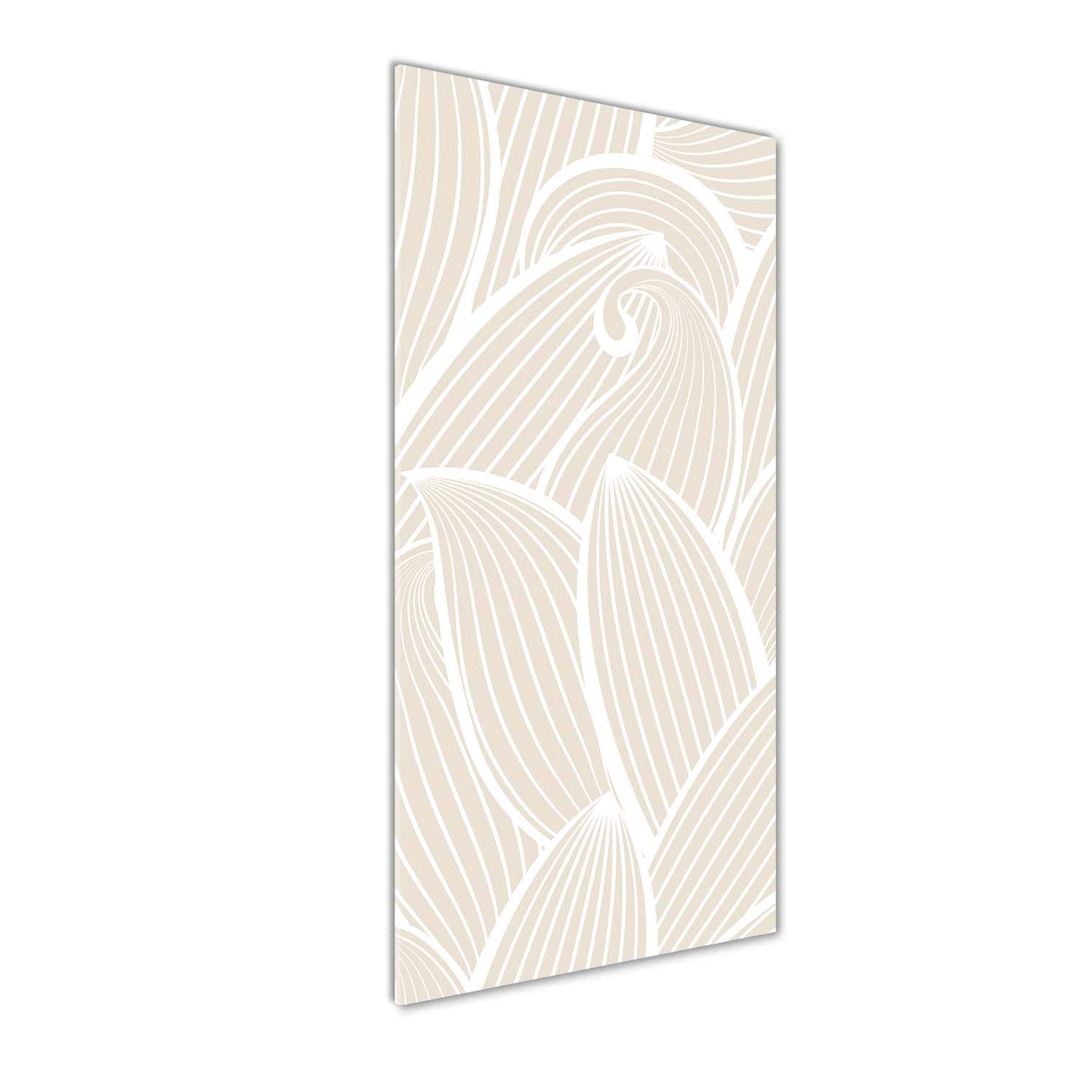 Impression sur verre acrylique haut de gamme - Tableau mural design fleurs beige Tulup