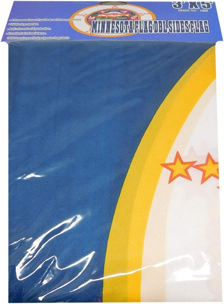 Trade Winds State of Minnesota Premium Quality Heavy Duty Fade Resistant Double Sided 100D Woven Poly Nylon 3x5 3'x5' Flag Banner Grommets (RUF)