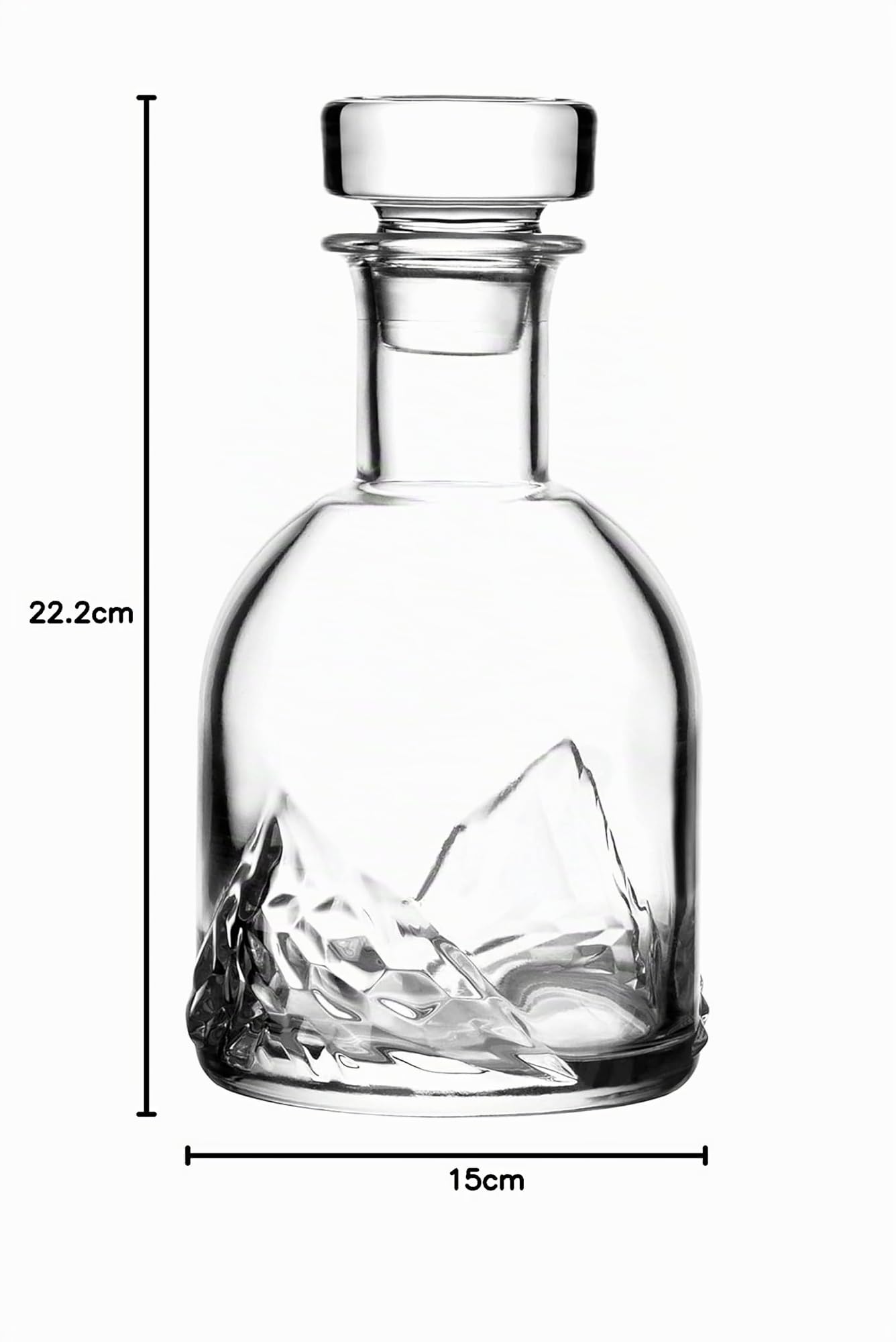 LIITON Everest - Set di 5 bicchieri da whisky in cristallo con caraffa da whisky, regalo per uomo, per cocktail, gin, bourbon, rum