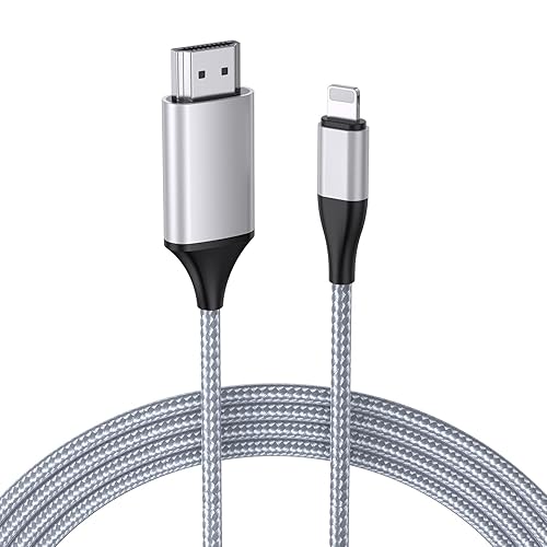 Cable HDMI para iPhone a TV, conector adaptador de iluminación a HDMI compatible con iPhone 14, 13, 12, 11 y salida de TV de YouTube con pantalla HD