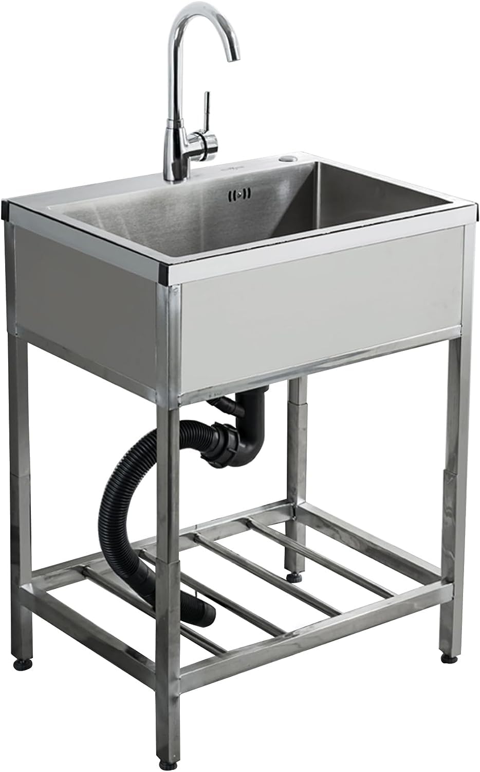 Edelstahl-Wasserfall Waschbecken Für Küche – 1 Becken Mit Arbeitsstation, Spritzwassergeschützt & Geräuschgedämmt