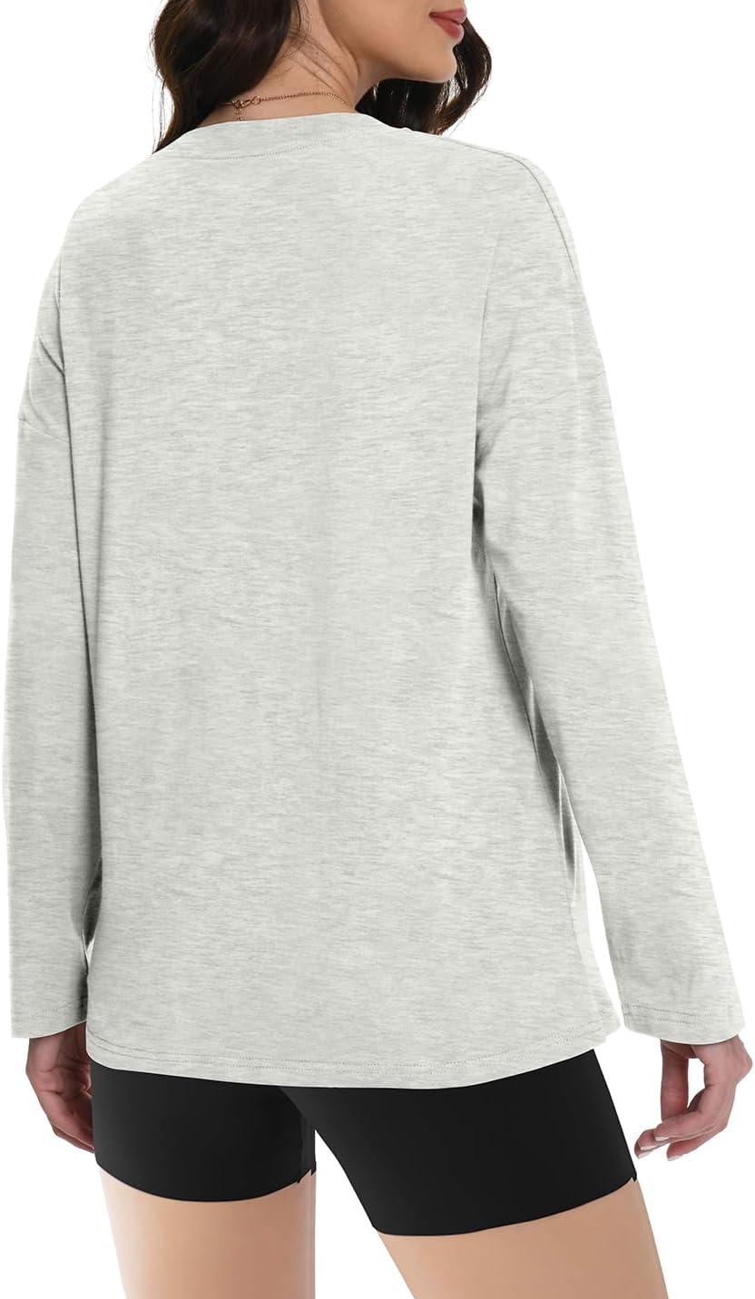 Auriviz Womens Long Sleeve Shirts Loose Fitted Crewneck Basic Tops Casual Tees Outfits Spring Clothes 2026