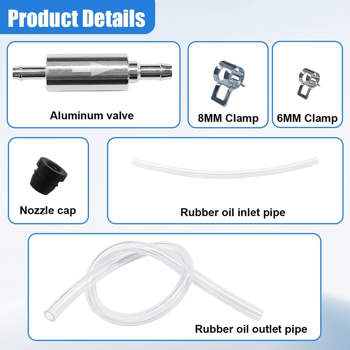 Car Brake Bleeder Hose 2 Pack, One Way Check Valve Tube Kit with Screw Caps & Spring Clamps for Hydraulic Clutch System, Universal Brake Fluid Bleeding Tool for Car, Motorcycle, ATV, Truck