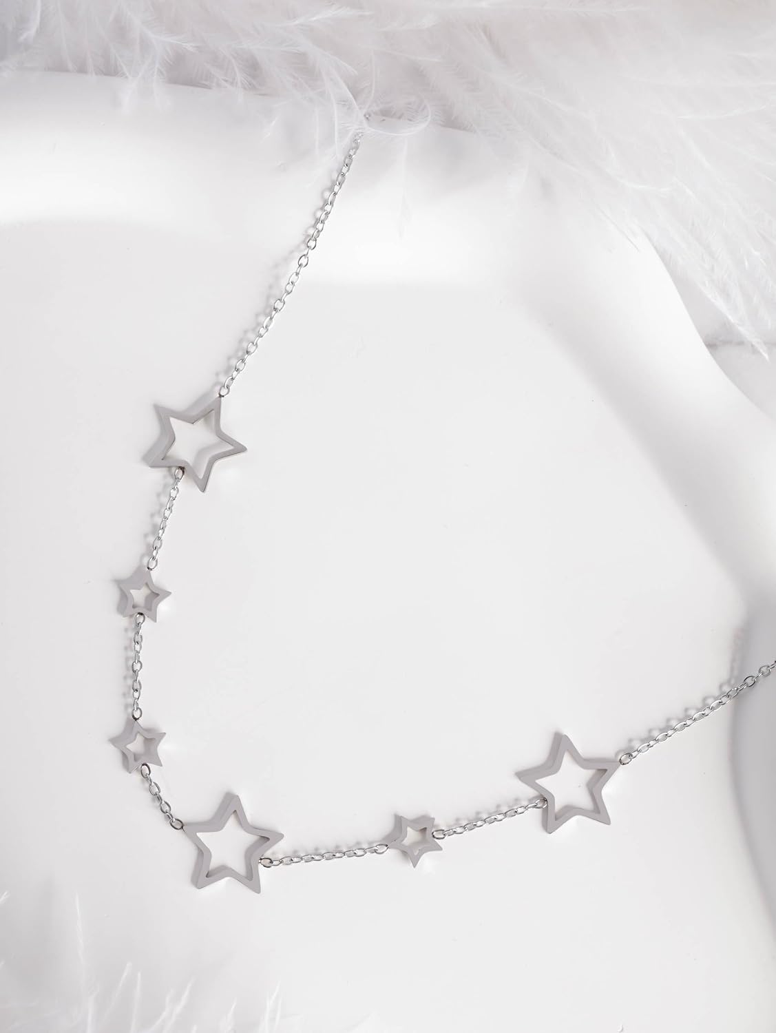 MINACHI Star Necklace, Hollow Star Dainty Chain Choker Necklace, Trendy Minimalist Jewelry Gift for Women - Image 2