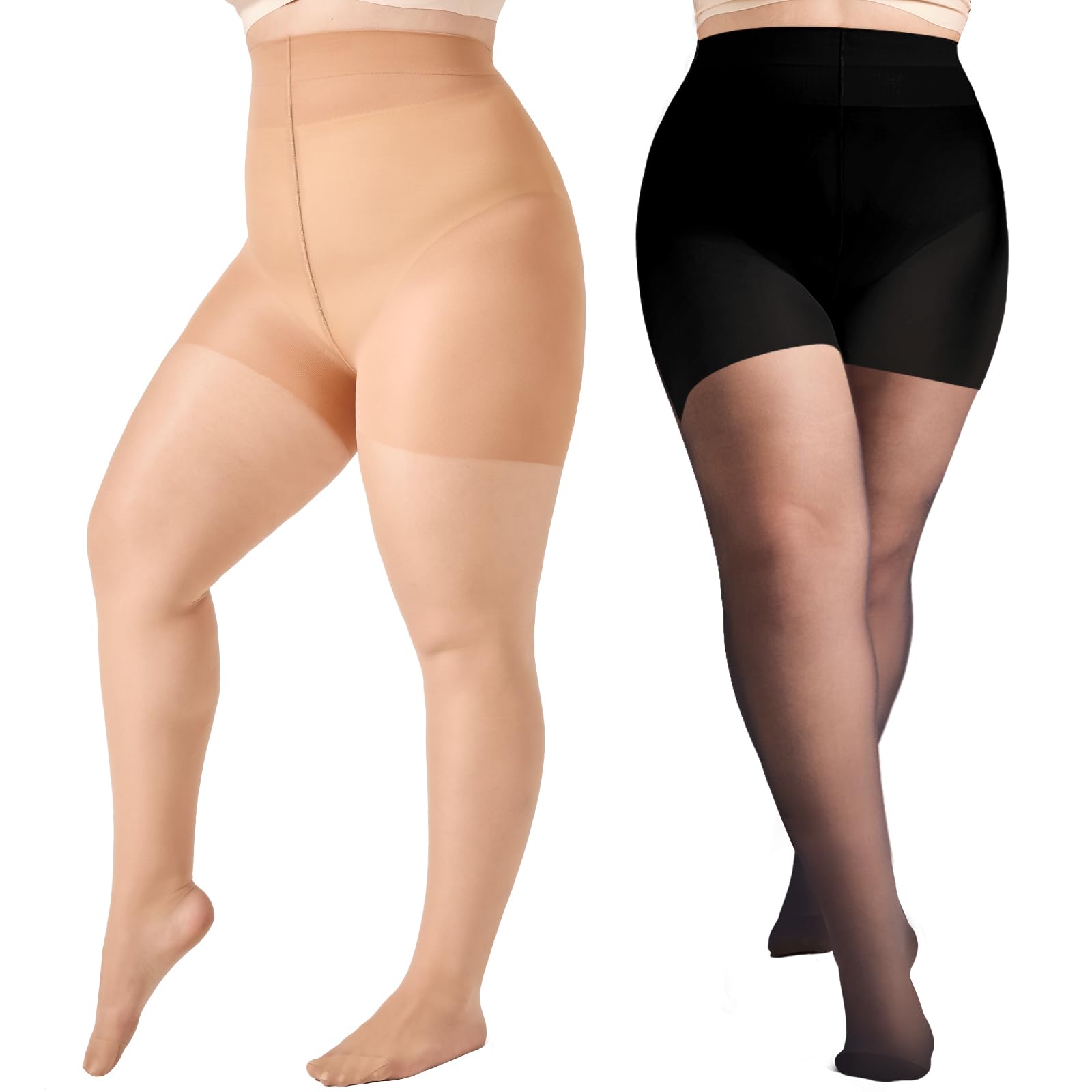 Ultra-High Waist Plus Size Pantyhose