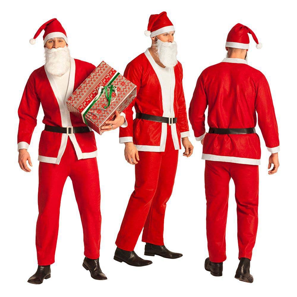 WHOBUY Traje de Papá Noel de lujo para hombre de 11 piezas. Disfraz profesional de Papá Noel para adultos de Navidad, Rojo, S WHOBUY Traje de Papá Noel de lujo para hombre de 11 piezas. Disfraz profesional de Papá Noel para adultos de Navidad, Rojo, S