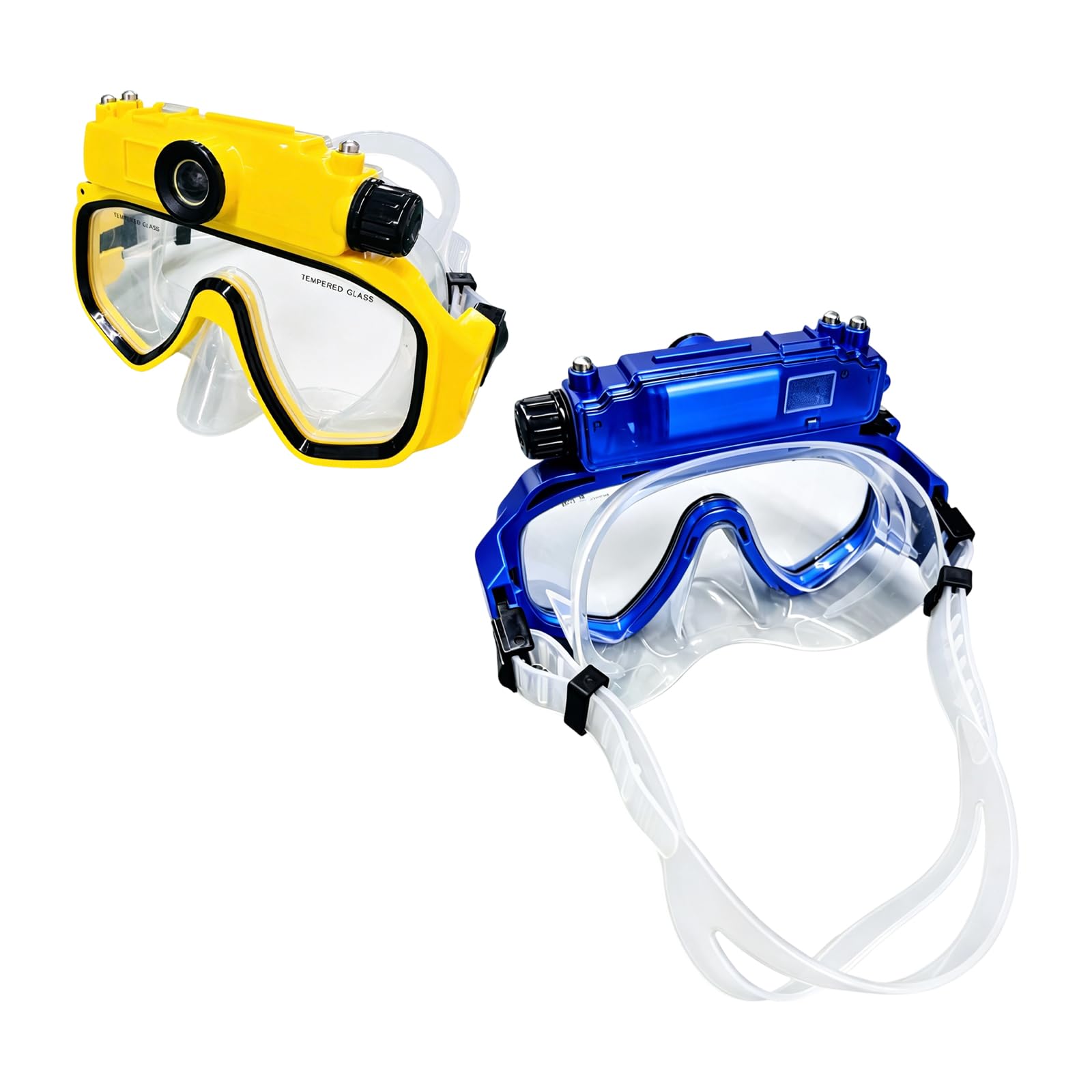 Gafas de buceo con cámara | Lente de vidrio templado, falda de silicona, correa ajustable para esnórquel, aventuras acuáticas en la piscina