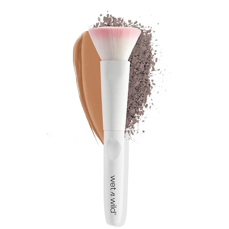 Pincel Kabuki wet n wild com topo reto e cerdas sintéticas, 1 unidade