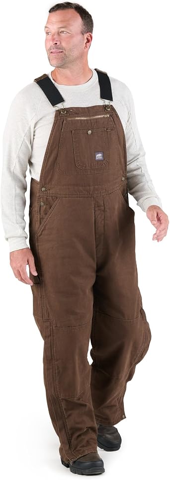 Berne Mens Heartland Insulated Washed Traditional Duck Bib Overall
