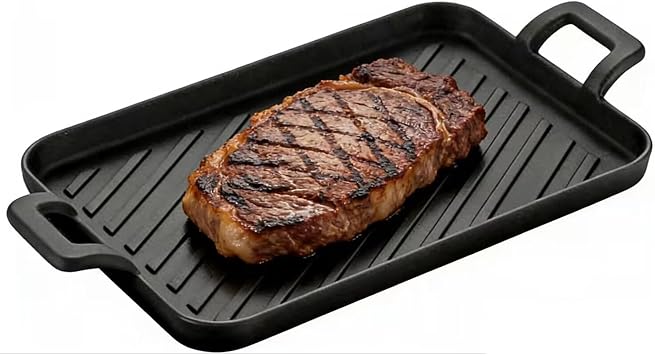 Cast Iron Grill Pan 9.9 x 6.6 inch
