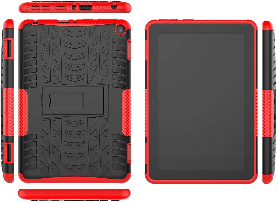 Boskin for KlNDLE FlRE hd 8 / hd 8 Plus case 2020 Release 10th Generation,Kickstand Heavy Duty Shockproof Cover (Red)