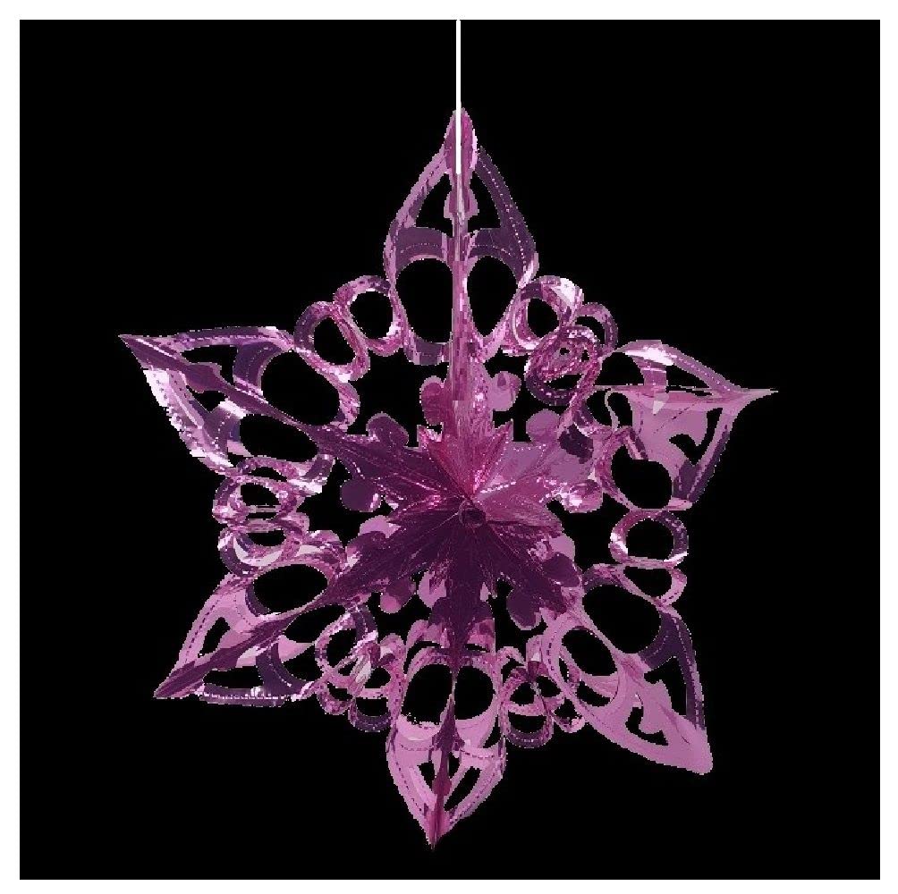 Simply Products Baby Pink 40Cm Star Foil Garland - Christmas Hanging Decoration Wall Ceiling Xmas Deco (Baby Pink)