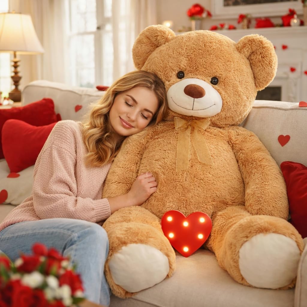 HollyHOME Giant Teddy Bear 5Ft Big Teddy Bear Stuffed Animal Birthday Valentines Day Plush for Kids and Girlfriend 60 inch Tan - Image 2