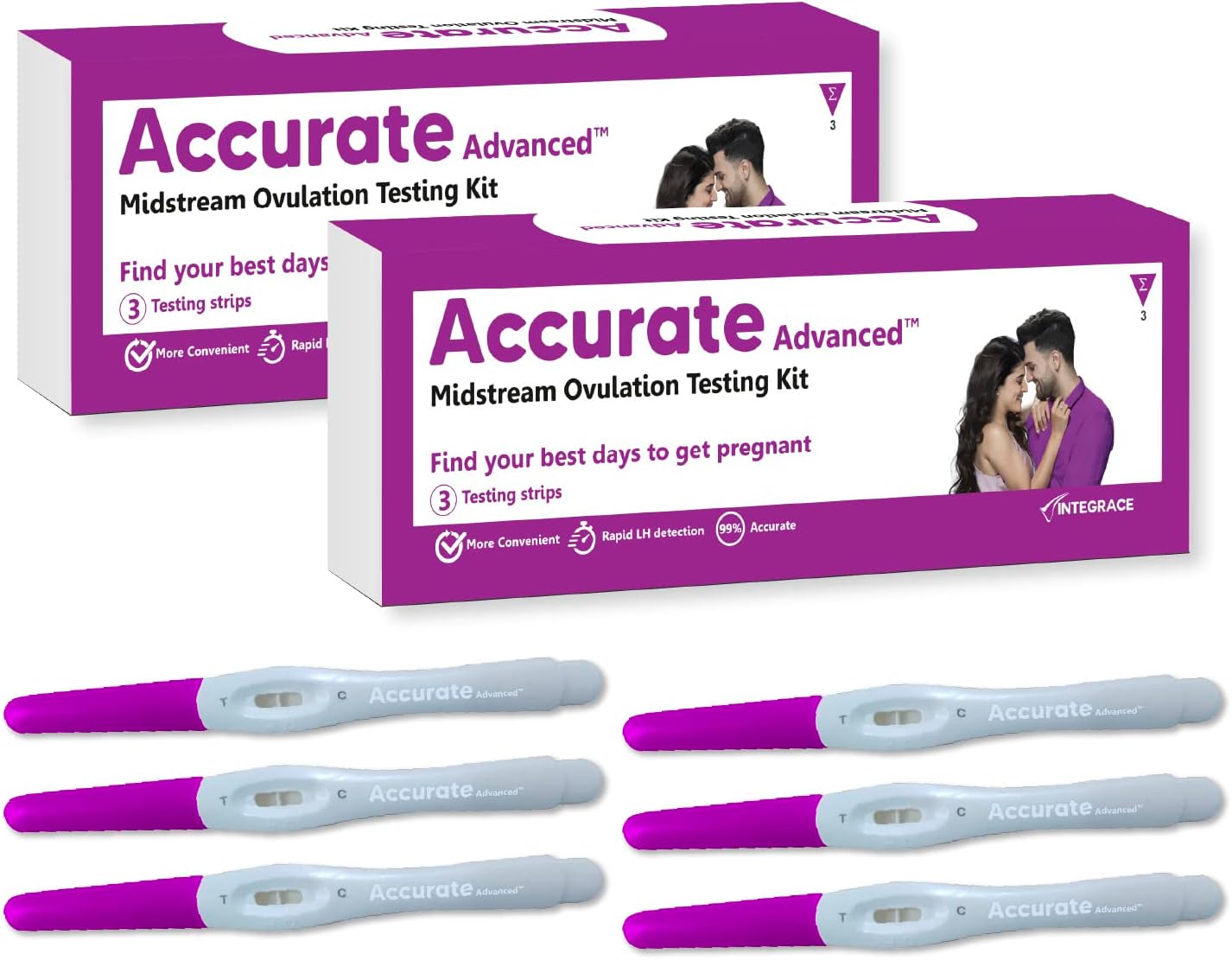 Accurate Advanced Midstream Ovulation Testing Kit (Pack of 6 Strips) for Pregnancy Planning