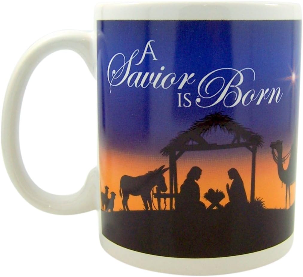 Ceramic A Savior is Born Christmas Mug, 10 oz