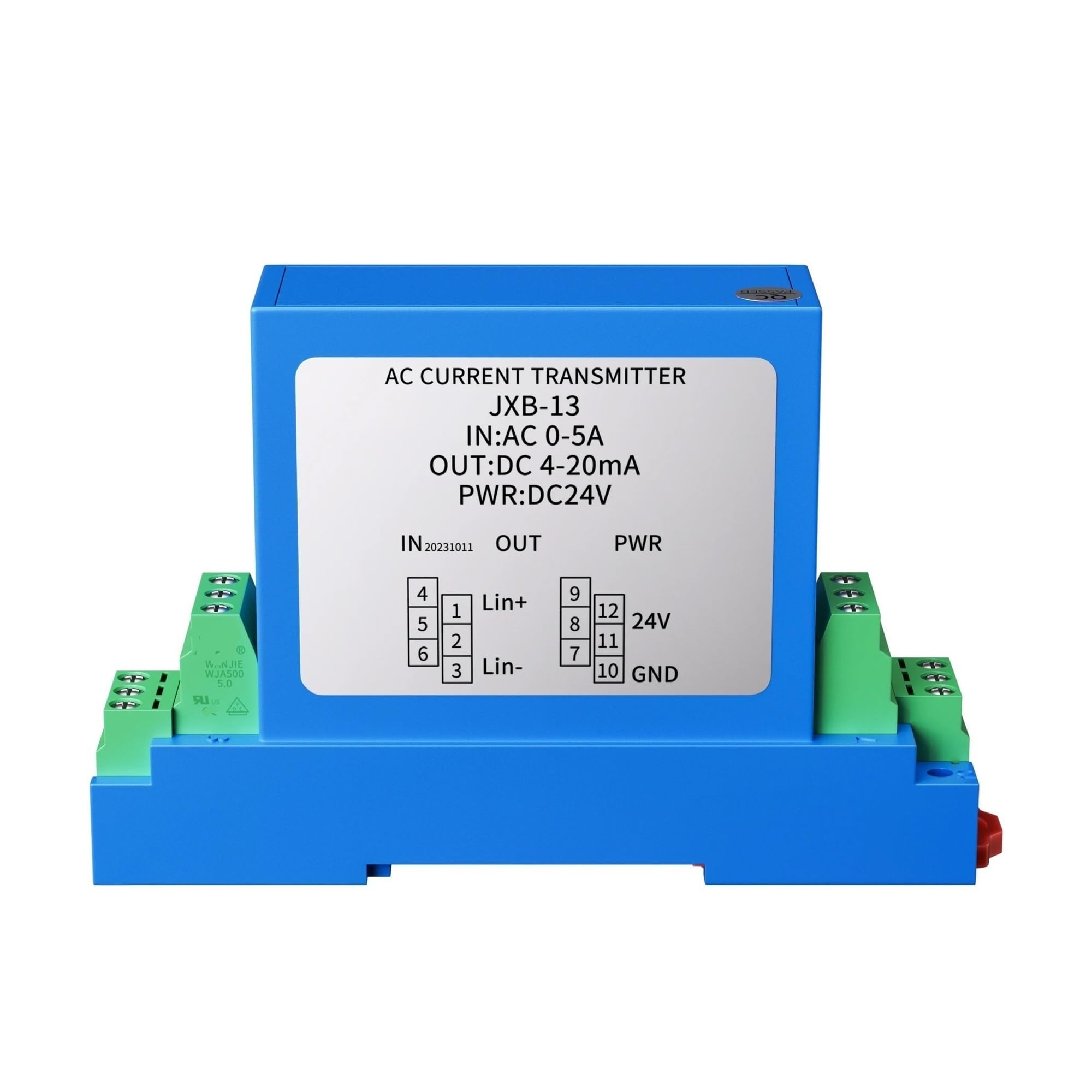 Przetwornica napięcia AC, czujnik napięcia, 35 mm, nadajnik napięcia szynowego, napięcie DC0-5 V, 0-20 V, 0-100 V, 0-500 V, przetwornik napięcia (0-100 V DC wejście, DC24V-4-20MA)